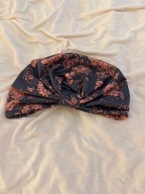 Floral Twist Turban Headband in Black and Dusty Rose - Women Accessories